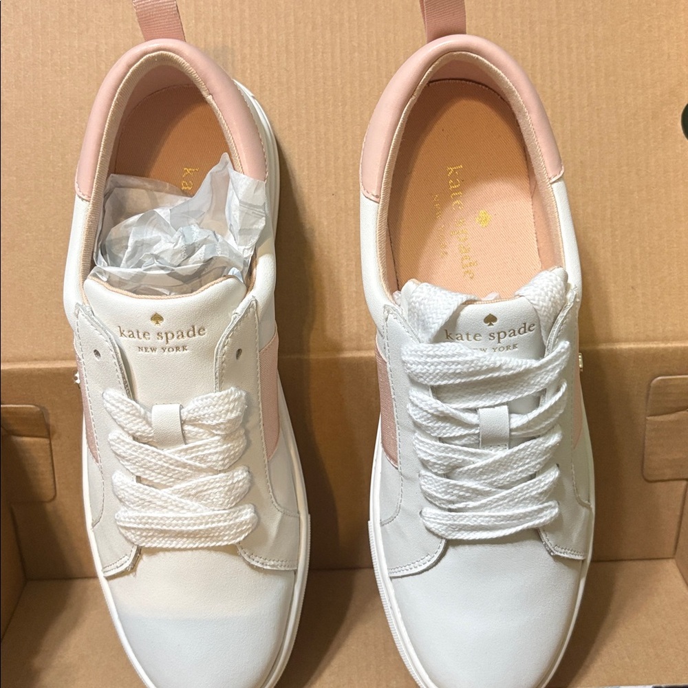 Kate Spade Women's Sneakers in White and Pink - Picture 7 of 11